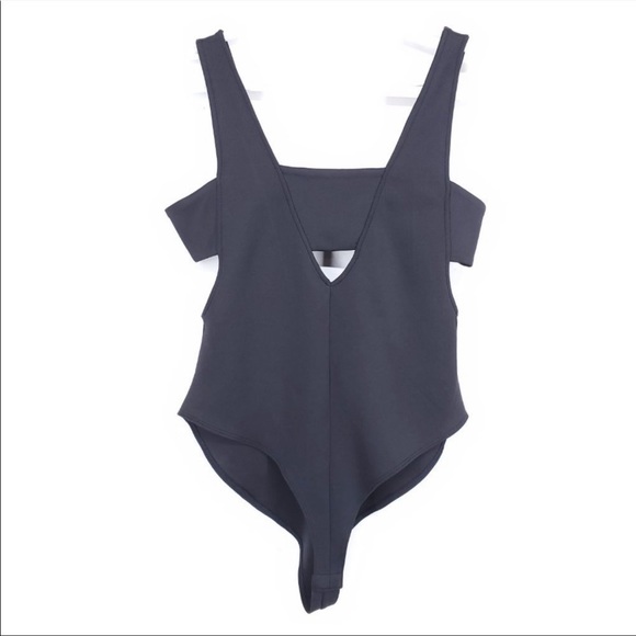 FOREVER 21 Bodysuit Sexy Cutouts Stretch Black L - Picture 5 of 6